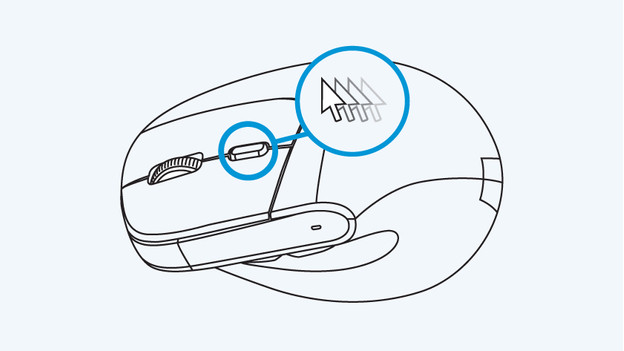 Dpi instellen met knop achter scrollwiel