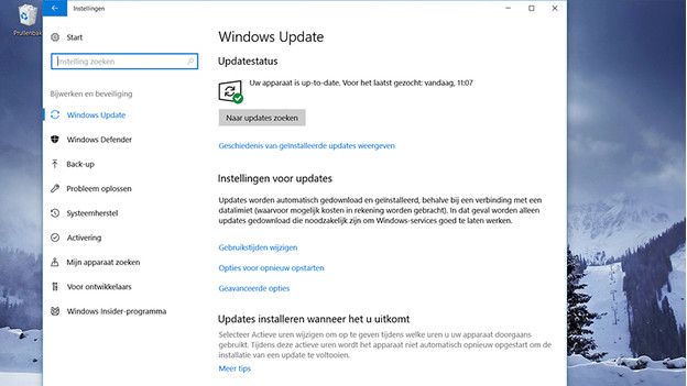 Menu Windows Update Windows 10.