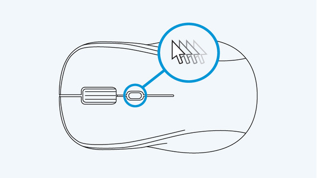 Dpi instellen met knop achter scrollwiel