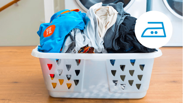 Strijkijzer met 2 stippen: katoenen was