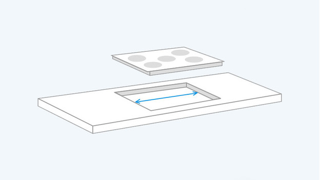 measuring cooktop cutout width
