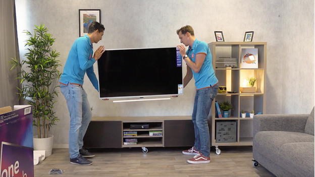 Place TV on cabinet