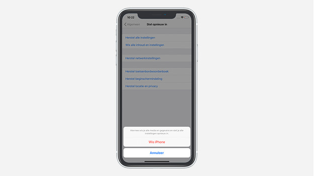 Réinitialisation de l'iPhone