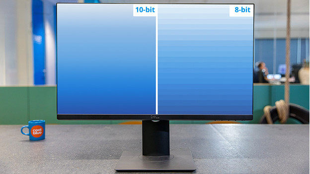 8-bit versus 10-bit kleurdiepte op een monitor