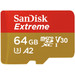 SanDisk MicroSDXC Extreme 64GB 160MB/s + SD Adapter voorkant