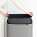 Brabantia Bo Touch Bin 60L Mineral Concrete Gray + Trash Bags (120 units) product in use