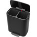 Brabantia Bo Pedal Bin 2 x 30 Litres Matt Black + Sacs Poubelle (120 pièces) détail