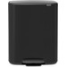 Brabantia Bo Pedal Bin 2 x 30 Litres Matt Black + Sacs Poubelle (120 pièces) avant