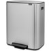 Brabantia Bo Pedal Bin 2 x 30 Litres Inox Fingerprint Proof + Sacs Poubelle (120 pièces) côté gauche