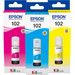 Epson 102 Bouteilles d'Encre 3 Couleurs Pack Combiné Main Image