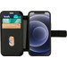 BlueBuilt iPhone 12 mini Book Case Cuir Noir Main Image