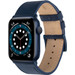 DBramante1928 Copenhagen Apple Watch 42/44/45 mm Leren Bandje Blauw detail