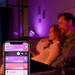 Philips Hue Iris White and Color Zwart product in gebruik