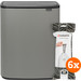 Brabantia Bo Touch Bin 60 Litres Mineral Concrete Grey + Sacs Poubelle (120 pièces) Main Image