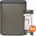 Brabantia Bo Touch Bin 60 Liter Platinum + Vuilniszakken (120 stuks) Main Image