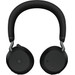 Jabra Evolve2 MS TEAMS 75 Casque de bureau Sans Fil USB-A Noir avec Support de Charge 