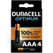 Duracell Alkaline Optimum AAA-batterijen 4 stuks Main Image