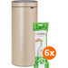 Brabantia Touch Bin 30L Metallic Gold + Trash Bags (120 units) Main Image