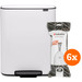 Brabantia Bo Pedal Bin 60L White + Trash Bags (120 units) Main Image