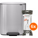 Brabantia Bo Pedal Bin 60L Stainless Steel Fingerprint-Proof + Trash Bags (120 units) Main Image