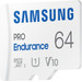 Samsung PRO Endurance 64 Go microSDXC + Adaptateur SD côté droit