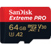 SanDisk MicroSDXC Extreme Pro 64GB 200mb/s voorkant