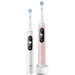 Oral-B iO 6n Blanc et Rose Clair Lot de 2 + Brossettes (8 pièces) avant