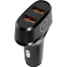 BlueBuilt Quick Charge Chargeur de Voiture 18 W Noir + Câble USB-C 1,5 m Nylon Noir 