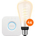 Philips Hue Filament White Ambiance Edison XL 4-pack + Bridge Main Image