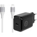 BlueBuilt Power Delivery Charger 30W Black + Lightning Cable 1.5m Nylon White Main Image