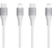 BlueBuilt USB-C to Lightning Cable 1.5m Nylon White Duo Pack Main Image