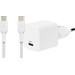 BlueBuilt Power Delivery Charger 20W + Belkin USB-C Cable 1m Nylon White Main Image