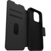 Otterbox Strada Apple iPhone 15 Pro Max Book Case Leather Black with MagSafe front