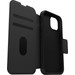 Otterbox Strada Apple iPhone 15 Book Case Cuir Noir avec MagSafe côté gauche