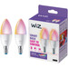 WiZ Smart Ampoule Bougie Lot de 2 - Éclairage Coloré et Blanc - E14 Main Image