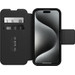 Otterbox Strada Apple iPhone 15 Pro Book Case Leer Zwart Met MagSafe voorkant