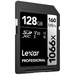 Lexar Professional 1066x SILVER 128GB SDXC 160mb/s voorkant