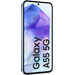 Samsung Galaxy A55 128GB Light Blue 5G + BlueBuilt Back Cover Transparent front