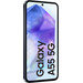 Samsung Galaxy A55 128GB Dark Blue 5G + BlueBuilt Back Cover Transparent front