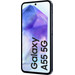 Samsung Galaxy A55 128GB Dark Blue 5G + BlueBuilt Back Cover Transparent front