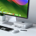 Satechi Aluminum Mac Mini/Mac Studio Stand Hub Silver with SSD Slot product in use