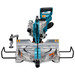 Makita DLS111ZU + 6,0 Ah accu (2x) en lader + Onderstel voorkant