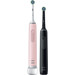 Oral-B Pro Series 3 Black and Pink Duo Pack front