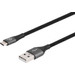 BlueBuilt USB-A to USB-C Cable 1.5m Nylon Black detail