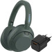 Sony ULT Wear Vert + BlueBuilt Quick Charge Chargeur avec Port USB-A 18 W Noir Main Image