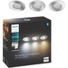 Philips Hue Adore Spot Encastré pour Salles de Bain White Ambiance - Rond - Chrome Lot de 3 + Variateur emballage