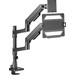 ACT AC8341 Monitorarm 49 inch met gasveer voor 1 monitor met laptophouder linkerkant
