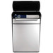 Simplehuman Rectangular Touch Bar Recycler 2 x 24 Litres Inox intérieur