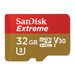 SanDisk microSDHC Extreme 32GB 100MB/s CL10 + SD adapter voorkant