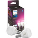 Philips Hue Luster Spherical Light White and Color E14 2-pack